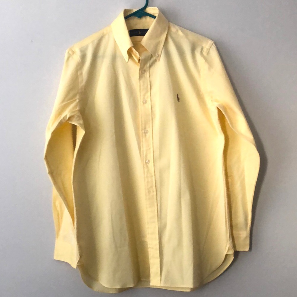 Ralph Lauren Yellow Iconic Oxford Button Down Shirt size 15/32-33 - Picture 2 of 11